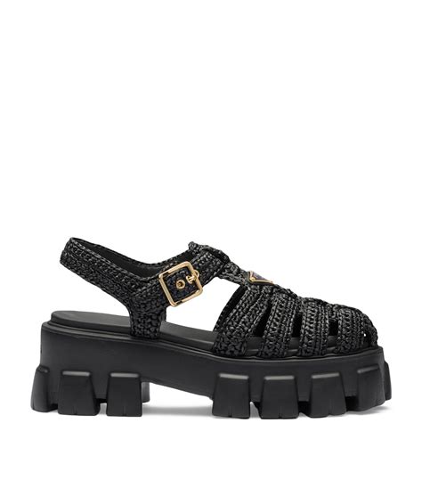 prada crochet shoe|Prada platform sandals.